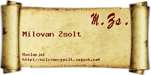 Milovan Zsolt névjegykártya